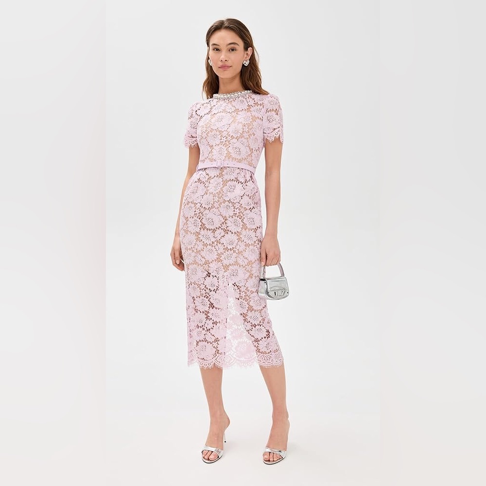 Brand new with tags - Self-Portrait Lilac Lace Midi Dress small